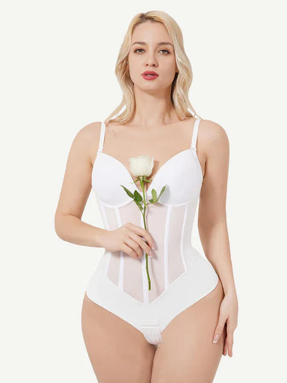 Shapewear боди с 5 стоманени банела и вградени чашки