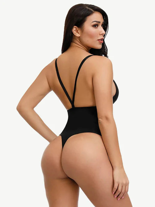Shapewear боди с V-деколте и прашка дизайн