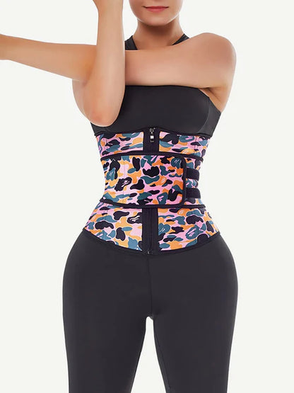 Латексов оформящ колан с камуфлажен принт и двойни регулируеми ленти