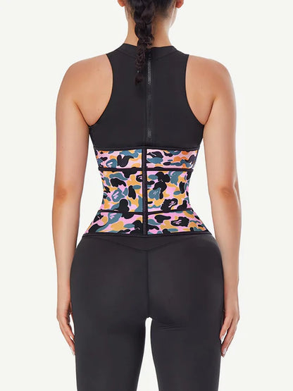 Латексов оформящ колан с камуфлажен принт и двойни регулируеми ленти