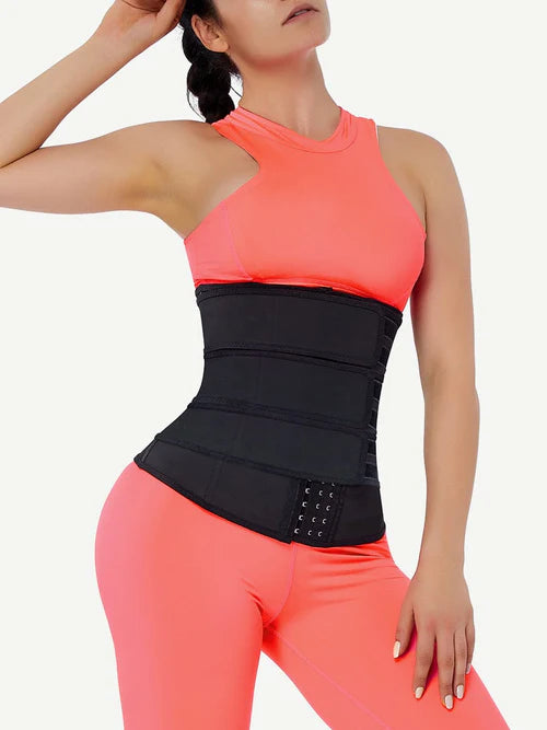 Черeн латексов waist trainer с три компресиращи колана
